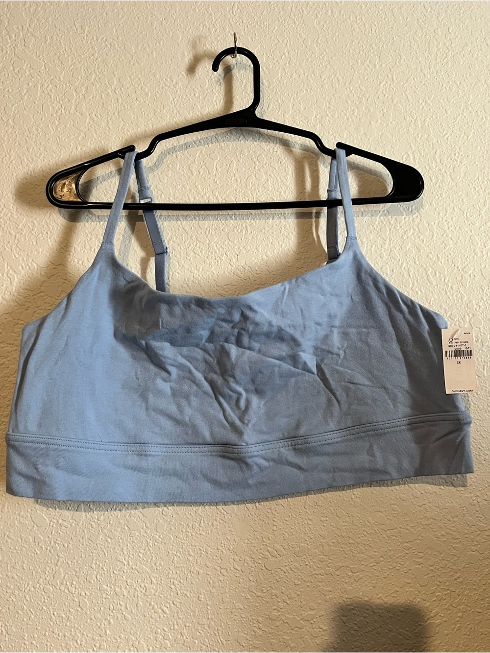Old Navy Powder Blue Seamless Crop Bralette with Adjustable Straps